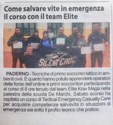 Come salvare vite in emergenza. Articolo di giornale del Team Elite